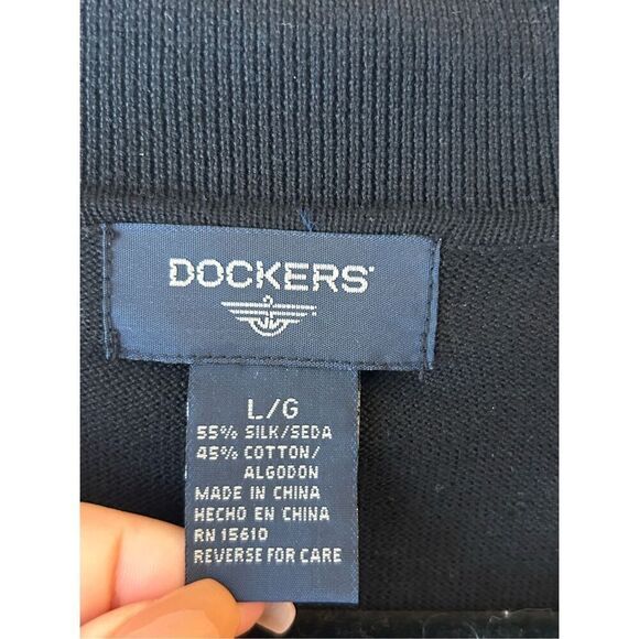 Dockers Men's Polo Sweater Silk Blend XL Black EUC!! - Picture 3 of 6